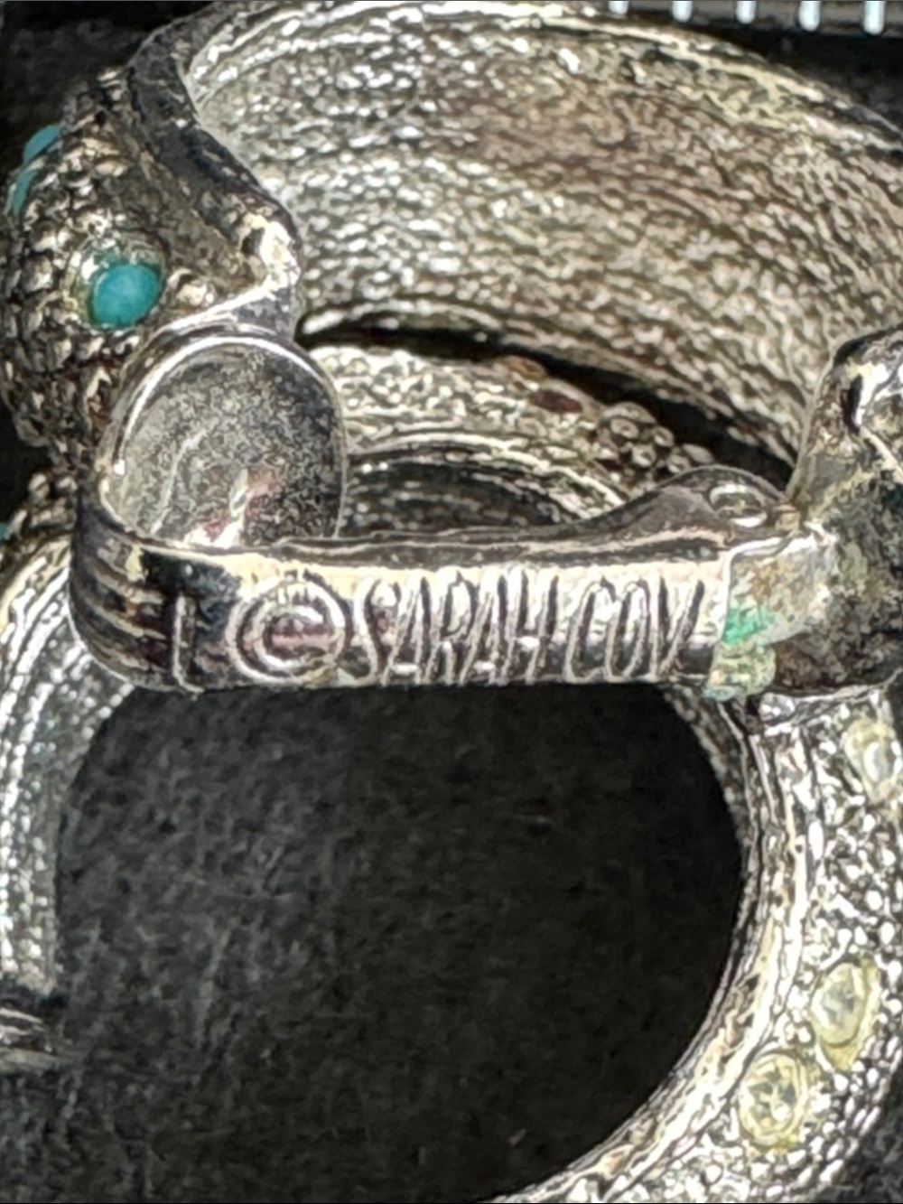 VTG Sarah Coventry "Shangri-La" Hoop Earrings 1972 Clip On Silver Tone - Picture 4 of 6